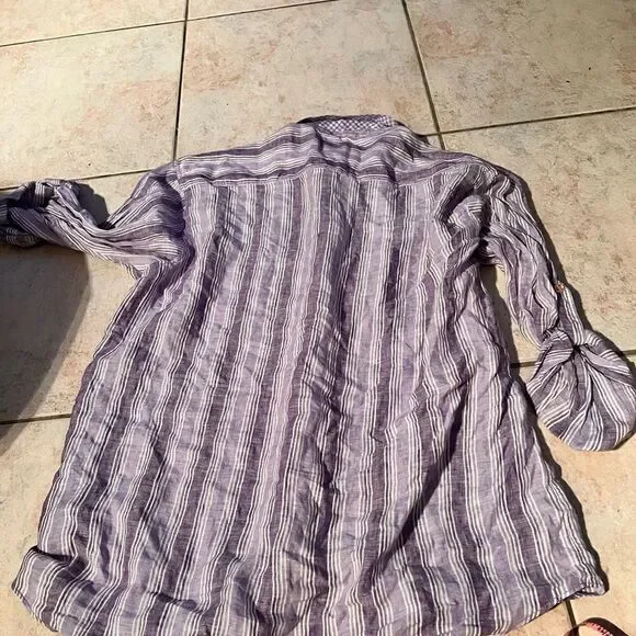 bugatchi purple mens dress shirt plaid button up shirt school boy - Picture 8 of 11